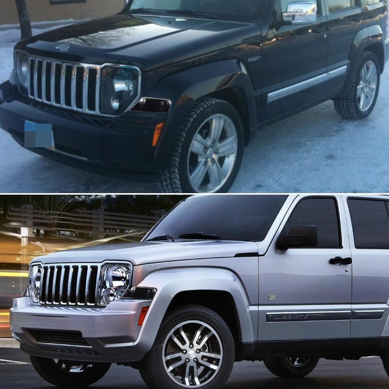 Tonsya For 2008 2009 2010 2011 2012 Jeep Liberty Front Bumper Signal Side Marker housing Smoked Lens 57010124AA-PFM, 57010125AA-PFM，‎CH2520145, CH2521145 - Image 5